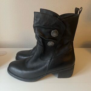 Tara M Devon Ankle Boots Heels Leather Upper Faux Fur Lined Inner Zipper 9.5